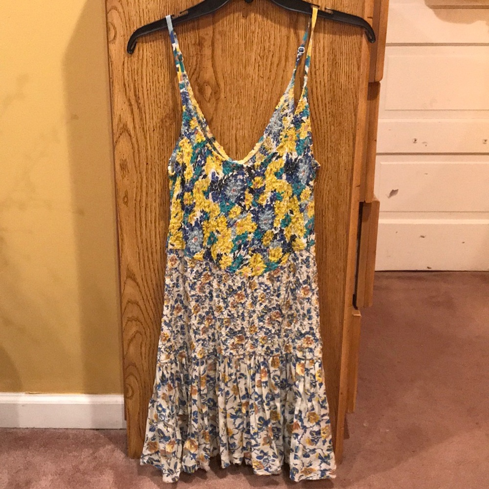 Free People Mixed Floral Mini Dress